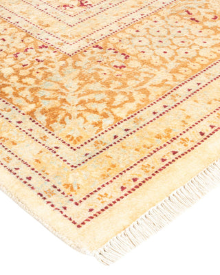 Traditional Mogul Ivory Wool Square Area Rug 6' 1" x 6' 1" - Solo Rugs