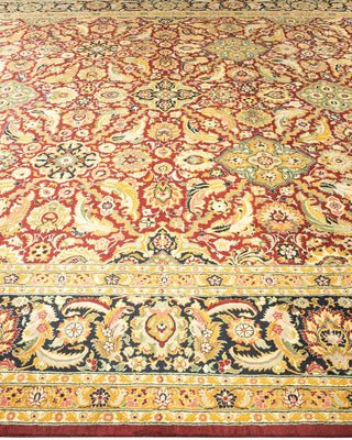 Traditional Mogul Red Wool Area Rug 9' 1" x 11' 10" - Solo Rugs