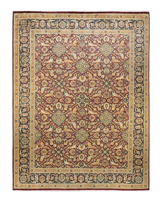 Traditional Mogul Red Wool Area Rug 9' 1" x 11' 10" - Solo Rugs