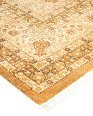 Traditional Mogul Yellow Wool Area Rug 8' 1" x 10' 2" - Solo Rugs