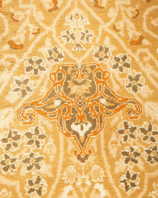 Traditional Mogul Yellow Wool Area Rug 8' 1" x 10' 2" - Solo Rugs