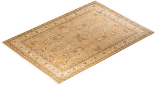 Traditional Mogul Yellow Wool Area Rug 8' 1" x 10' 2" - Solo Rugs