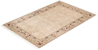 Traditional Mogul Ivory Wool Area Rug 4' 1" x 6' 4" - Solo Rugs