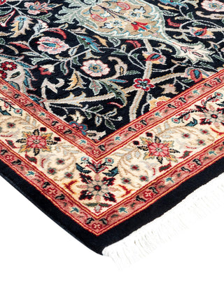 Traditional Mogul Black Wool Runner 2' 8" x 12' 3" - Solo Rugs