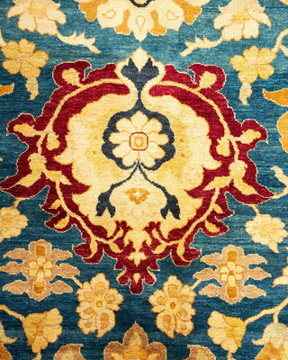 Traditional Mogul Blue Wool Area Rug 9' 3" x 11' 10" - Solo Rugs