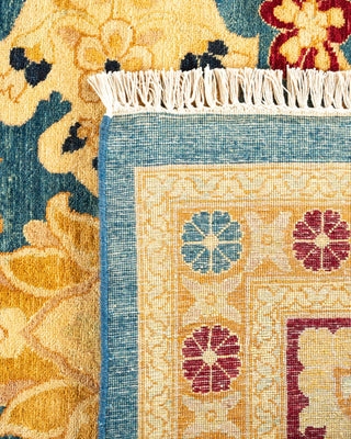 Traditional Mogul Blue Wool Area Rug 9' 3" x 11' 10" - Solo Rugs