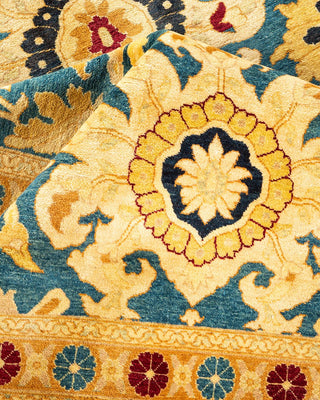 Traditional Mogul Blue Wool Area Rug 9' 3" x 11' 10" - Solo Rugs