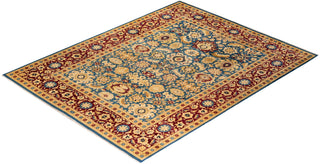 Traditional Mogul Blue Wool Area Rug 9' 3" x 11' 10" - Solo Rugs