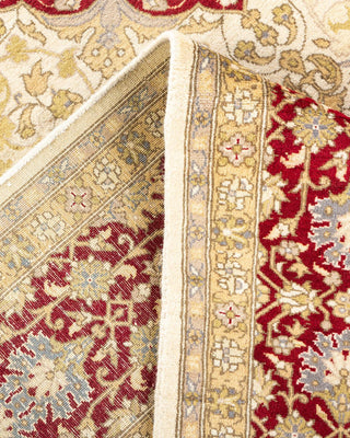 Traditional Mogul Ivory Wool Area Rug 6' 2" x 6' 7" - Solo Rugs