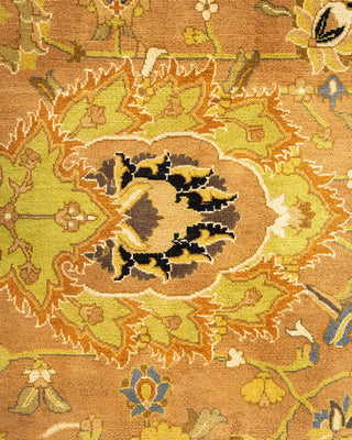 Traditional Mogul Yellow Wool Area Rug 9' 2" x 12' 0" - Solo Rugs