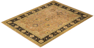 Traditional Mogul Yellow Wool Area Rug 9' 2" x 12' 0" - Solo Rugs