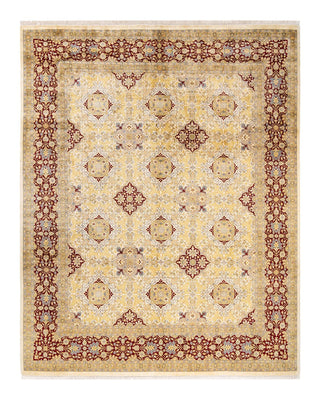 Traditional Mogul Ivory Wool Area Rug 8' 2" x 10' 3" - Solo Rugs