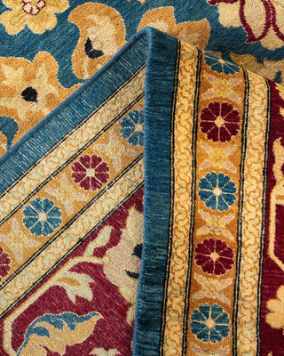 Traditional Mogul Blue Wool Area Rug 9' 2" x 11' 10" - Solo Rugs