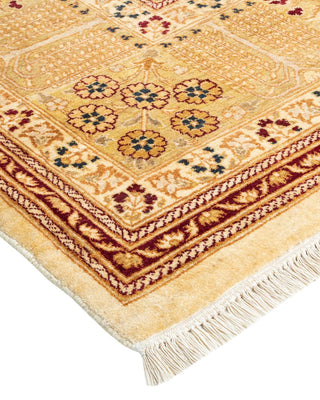 Traditional Mogul Ivory Wool Area Rug 9' 1" x 11' 8" - Solo Rugs