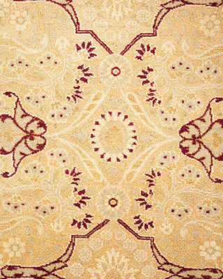Traditional Mogul Beige Wool Area Rug 6' 2" x 8' 10" - Solo Rugs
