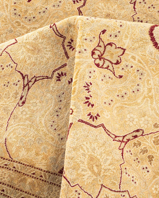 Traditional Mogul Beige Wool Area Rug 6' 2" x 8' 10" - Solo Rugs
