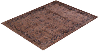 Contemporary Fine Vibrance Brown Wool Area Rug 6' 4" x 8' 2" - Solo Rugs