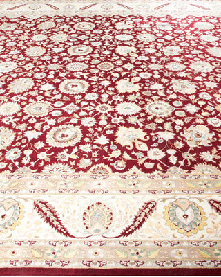 Traditional Mogul Orange Wool Area Rug 9' 3" x 12' 2" - Solo Rugs