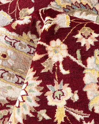 Traditional Mogul Orange Wool Area Rug 9' 3" x 12' 2" - Solo Rugs