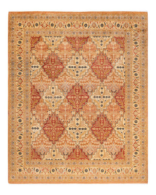 Traditional Mogul Pink Wool Area Rug 8' 2" x 10' 0" - Solo Rugs