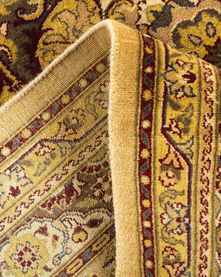 Traditional Mogul Yellow Wool Area Rug 6' 1" x 9' 5" - Solo Rugs