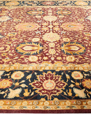 Traditional Mogul Red Wool Area Rug 10' 0" x 16' 7" - Solo Rugs