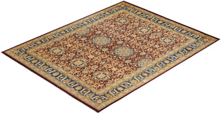 Traditional Mogul Red Wool Area Rug 8' 0" x 10' 1" - Solo Rugs