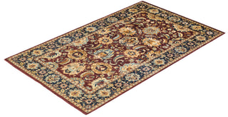 Traditional Mogul Red Wool Area Rug 3' 2" x 5' 3" - Solo Rugs