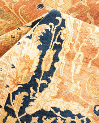Traditional Mogul Brown Wool Area Rug 6' 1" x 8' 10" - Solo Rugs