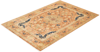 Traditional Mogul Brown Wool Area Rug 6' 1" x 8' 10" - Solo Rugs