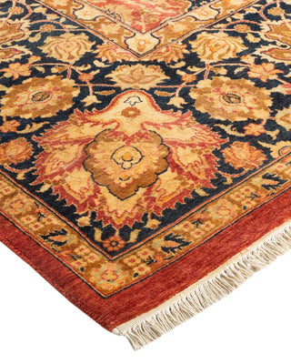 Traditional Mogul Orange Wool Area Rug 6' 1" x 8' 10" - Solo Rugs