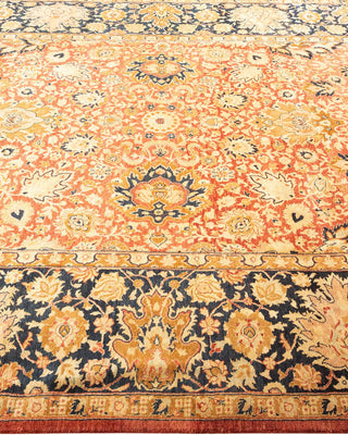 Traditional Mogul Orange Wool Area Rug 6' 1" x 8' 10" - Solo Rugs