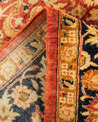 Traditional Mogul Orange Wool Area Rug 6' 1" x 8' 10" - Solo Rugs