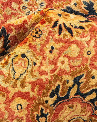 Traditional Mogul Orange Wool Area Rug 6' 1" x 8' 10" - Solo Rugs