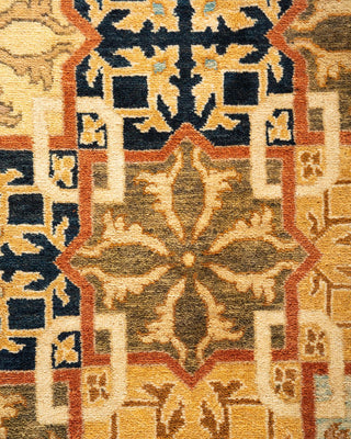 Traditional Mogul Ivory Wool Area Rug 6' 0" x 9' 0" - Solo Rugs