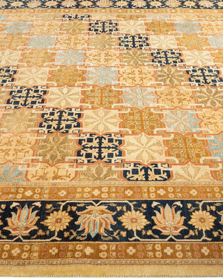Traditional Mogul Ivory Wool Area Rug 6' 0" x 9' 0" - Solo Rugs