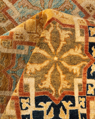 Traditional Mogul Ivory Wool Area Rug 6' 0" x 9' 0" - Solo Rugs