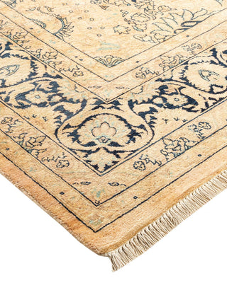 Traditional Mogul Beige Wool Area Rug 6' 2" x 9' 2" - Solo Rugs