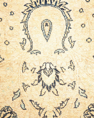 Traditional Mogul Beige Wool Area Rug 6' 2" x 9' 2" - Solo Rugs