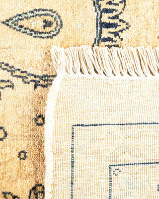 Traditional Mogul Beige Wool Area Rug 6' 2" x 9' 2" - Solo Rugs