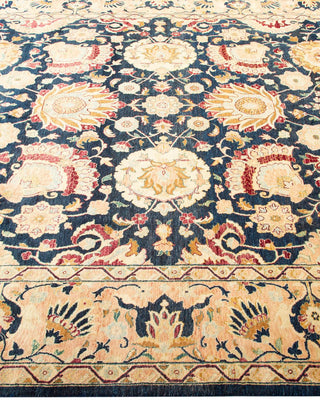 Traditional Mogul Blue Wool Area Rug 6' 0" x 8' 10" - Solo Rugs