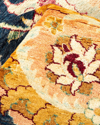 Traditional Mogul Blue Wool Area Rug 6' 0" x 8' 10" - Solo Rugs