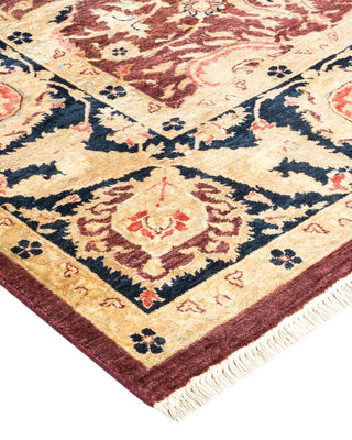 Traditional Mogul Red Wool Area Rug 6' 1" x 9' 1" - Solo Rugs
