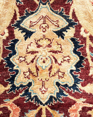 Traditional Mogul Red Wool Area Rug 6' 1" x 9' 1" - Solo Rugs