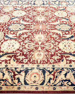 Traditional Mogul Red Wool Area Rug 6' 1" x 9' 1" - Solo Rugs