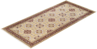 Traditional Mogul Ivory Wool Runner 6' 1" x 13' 1" - Solo Rugs