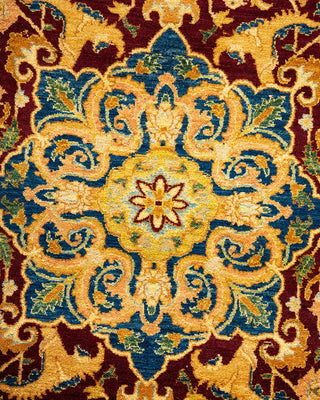 Traditional Mogul Red Wool Area Rug 9' 2" x 11' 10" - Solo Rugs
