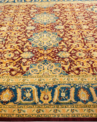 Traditional Mogul Red Wool Area Rug 9' 2" x 11' 10" - Solo Rugs