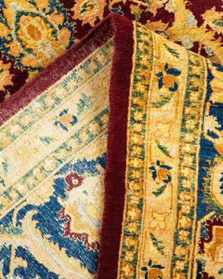 Traditional Mogul Red Wool Area Rug 9' 2" x 11' 10" - Solo Rugs