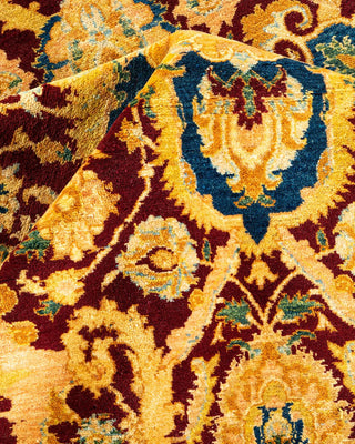 Traditional Mogul Red Wool Area Rug 9' 2" x 11' 10" - Solo Rugs